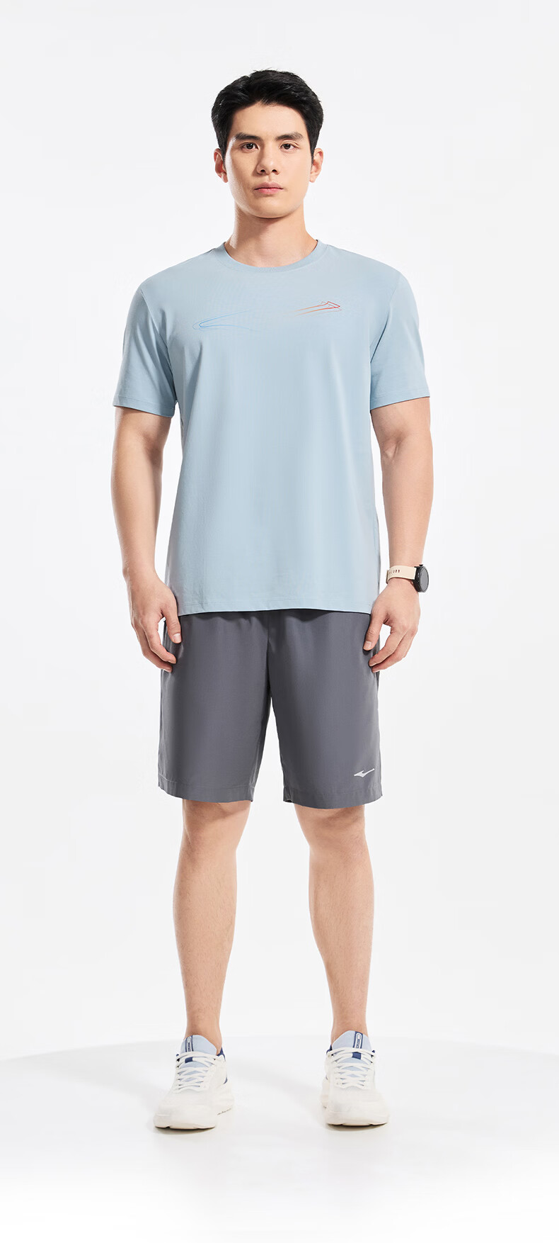 Erke Men's Summer New Sports T-Shirt Casual Outdoor Quick-Dry Antibacterial Ice-Feel Crew Neck 23