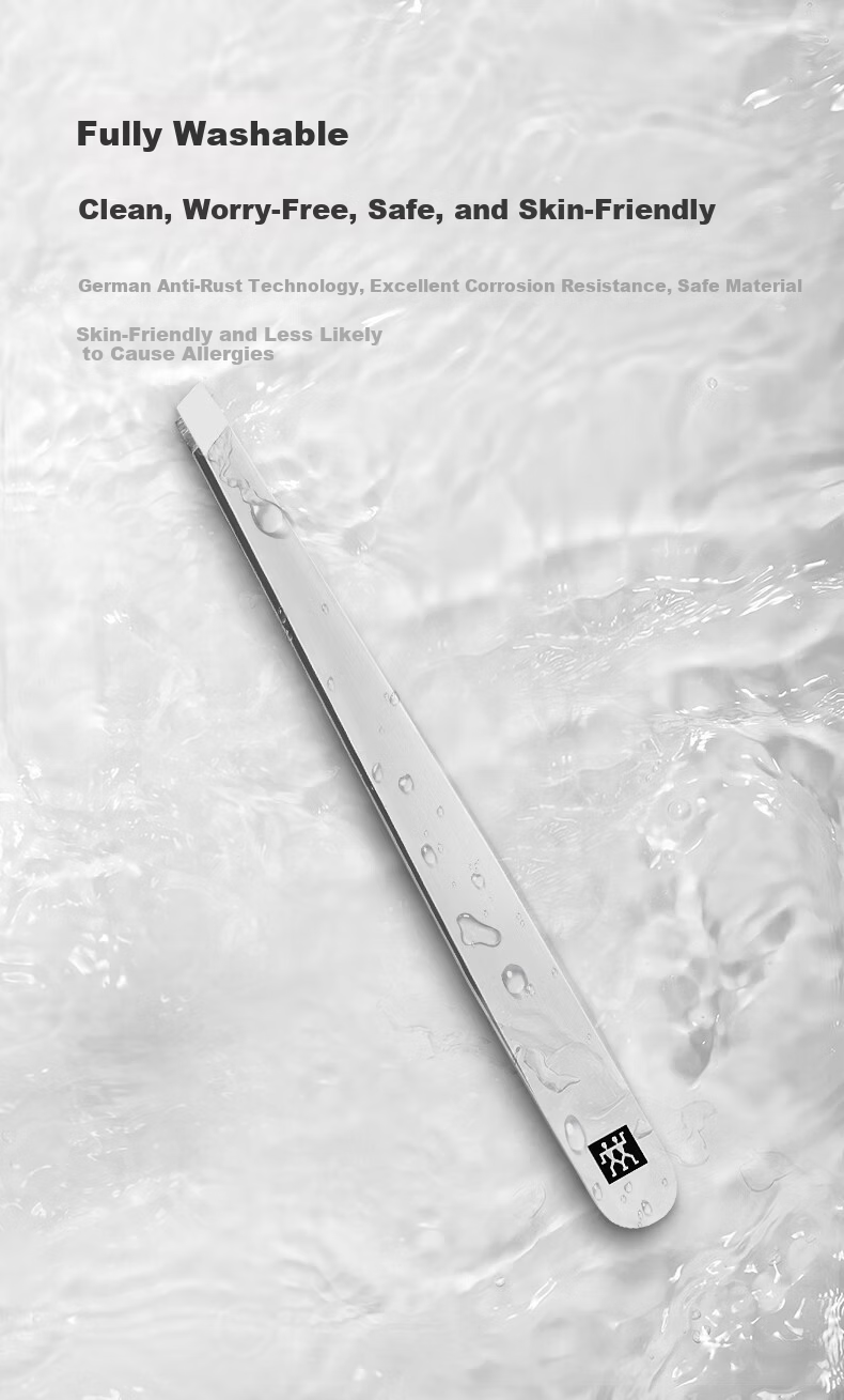 ZWILLING Flat Tip Eyebrow Tweezers Stainless Steel Anti-Slip Eyebrow Grooming Tool Beard Hair Removal Beauty Tool Germany 20