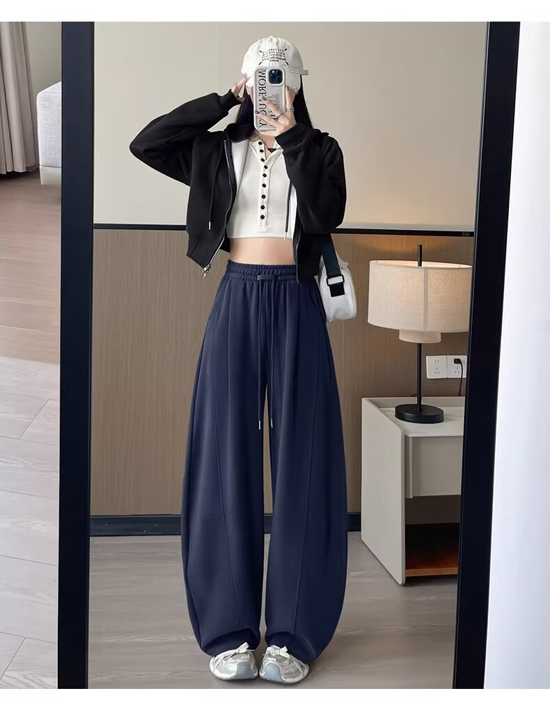 Xiangyi Lover 26th Anniversary New Curved Blade Wide-Leg Pants Slim Fit High-Waist Casual Spring Women's Sweatpants for Petite 21