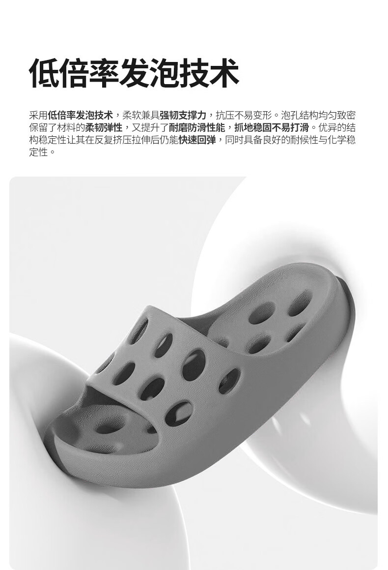 Ganmai Quick-Dry Leak-Proof Men's Indoor Bathroom Hollow Lightweight EVA Non-Slip Slippers Coffee Size 44-45 4