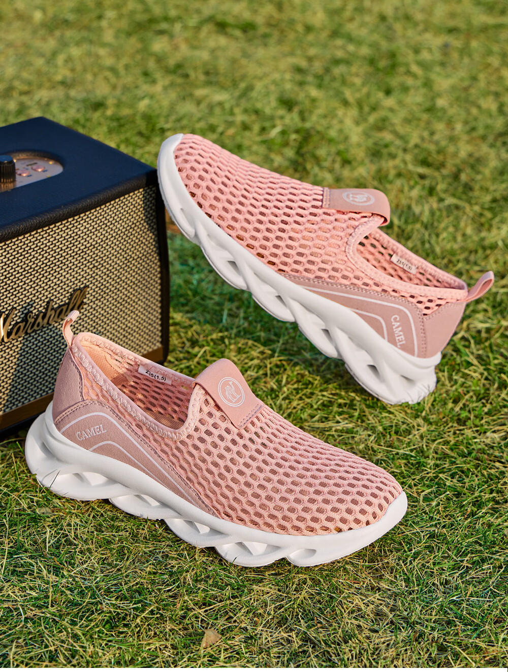 Camel Brand Women's Casual Breathable Sports Walking Shoes Mother's Day Gift P26M391025 Light Gray/Pink Size 36 14