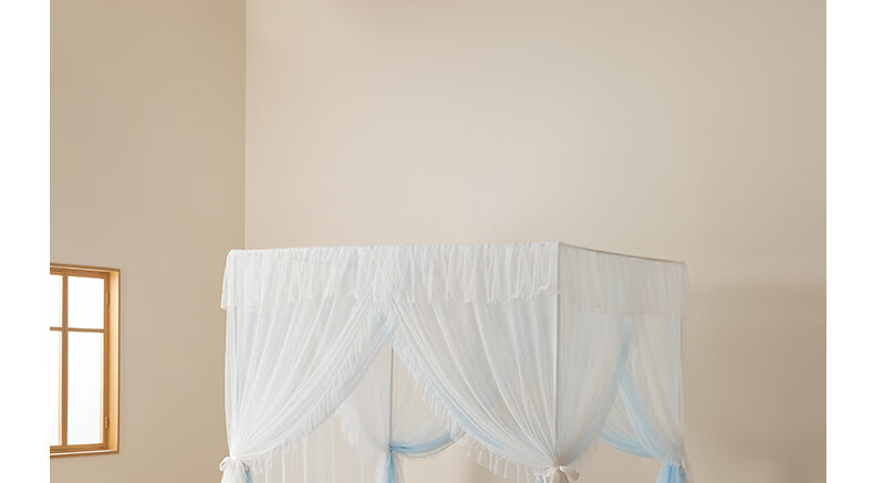 MEDOGA 2026 New A-Class Princess Style Floor-Length Premium Indoor Bed Canopy Mesh Mosquito and Dust Proof 1.8m Light Tea Color 27