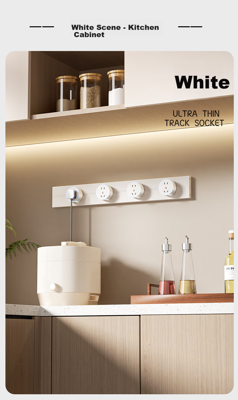 Aodoran Track Socket Surface Mounted Track No Drilling Movable Wall Track Socket 500mm+4 Five-Hole G4 Series Gray 6