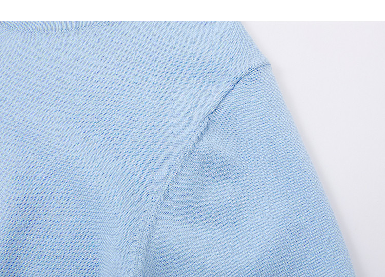 Demana [Breathable Tencel] Spring College Style Round Neck Embroidered Short Sleeve Stretch Knit Sweater for Women Premium Quality 14