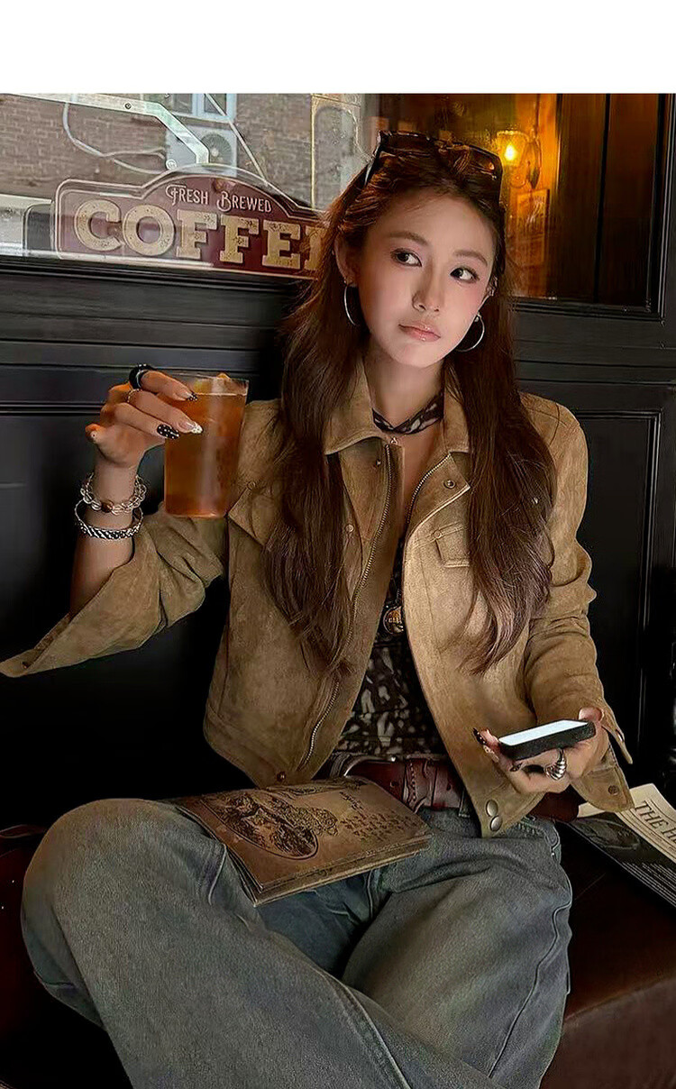 MT Urban Chic Spring American High Street Lapel Jacket Loose Casual Short Petite Women's Coat 4