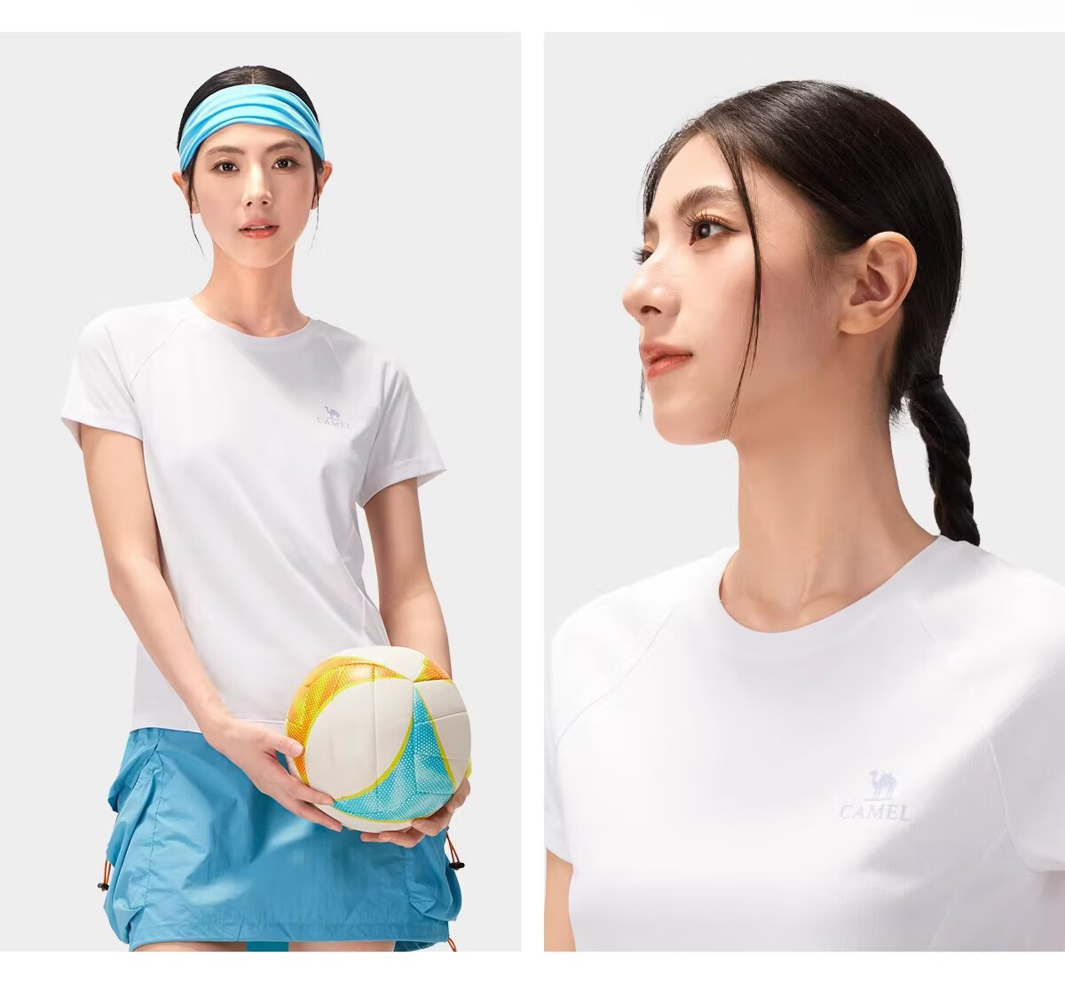 CAMEL [Toray Fabric] Outdoor Quick-Dry T-Shirt Women 2026 Spring Summer Short Sleeve Stretch Breathable Sweat-Absorbing Sports Top Men 8090 27