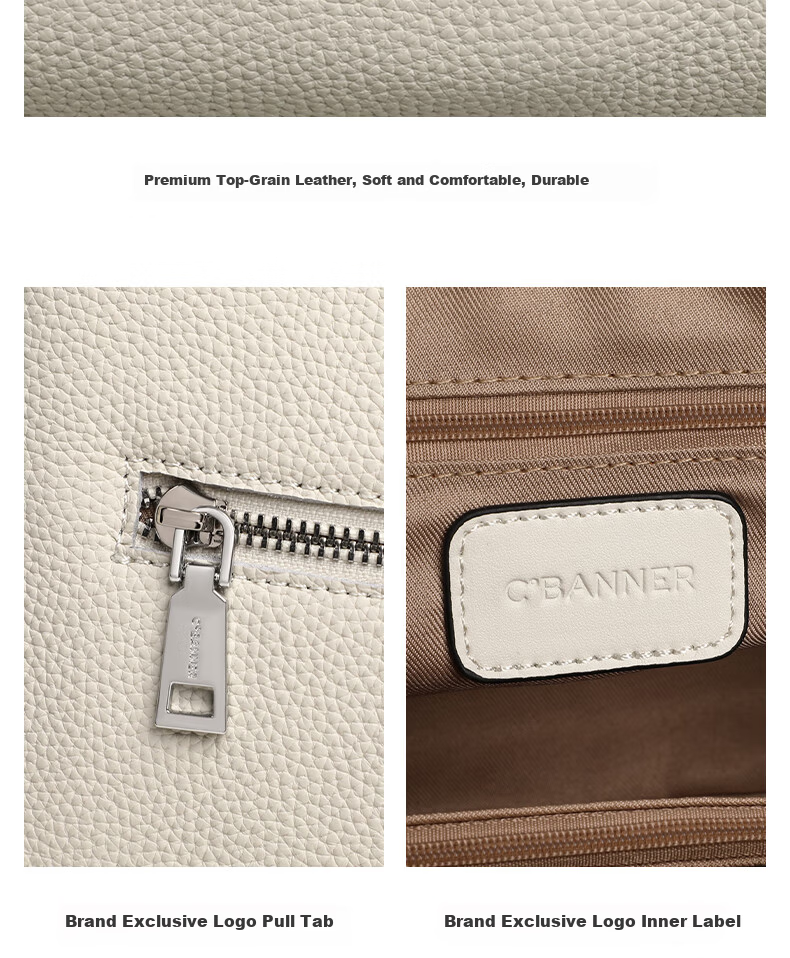 C.BANNER Women's Leather Handbag Shoulder Crossbody Bag Luxury High-End Birthday Women's Day Gift 5
