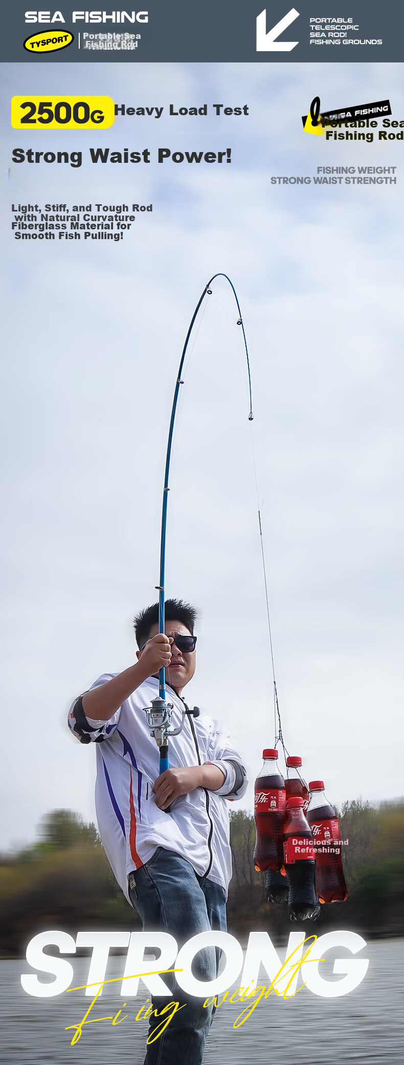 Taiyu 1.8m Sea Fishing Rod Set Long Casting Rod Spinning Reel Super Hard Smooth Fishing Pole 5