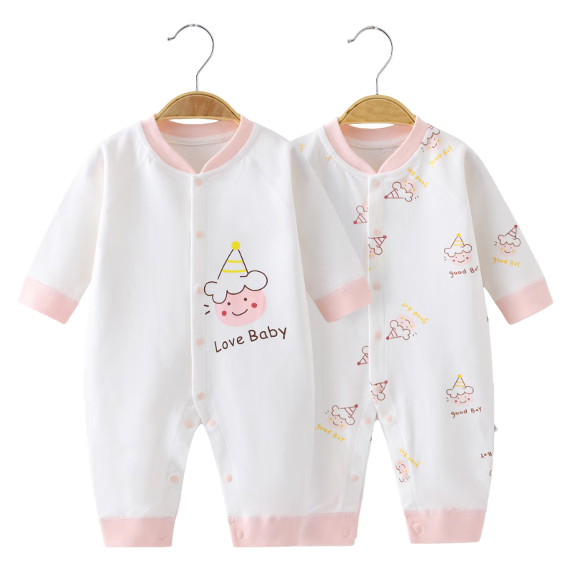 Qiaojiaoya Baby Clothes, Newborn Onesie, Infant Full Moon Outfit, Boys And Girls Baby Romper, Pure Cotton Pajamas, Spring And Autumn Season, Size 80