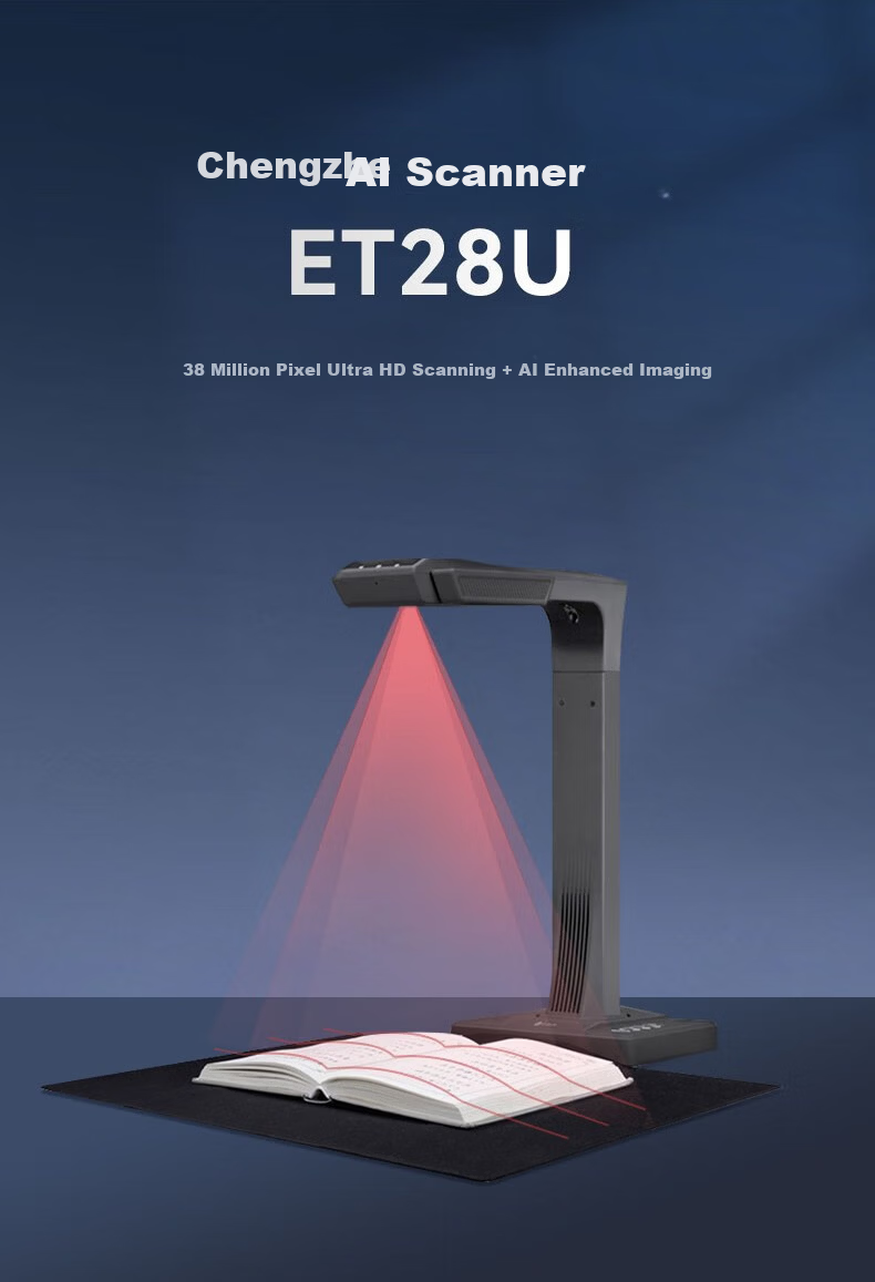 CZUR ET28U AI Document Scanner 38MP Ultra HD AI Book Recognition 3.0 Laser Curved Surface Flattening Technology Real-time Preview Screen A3 Size 2
