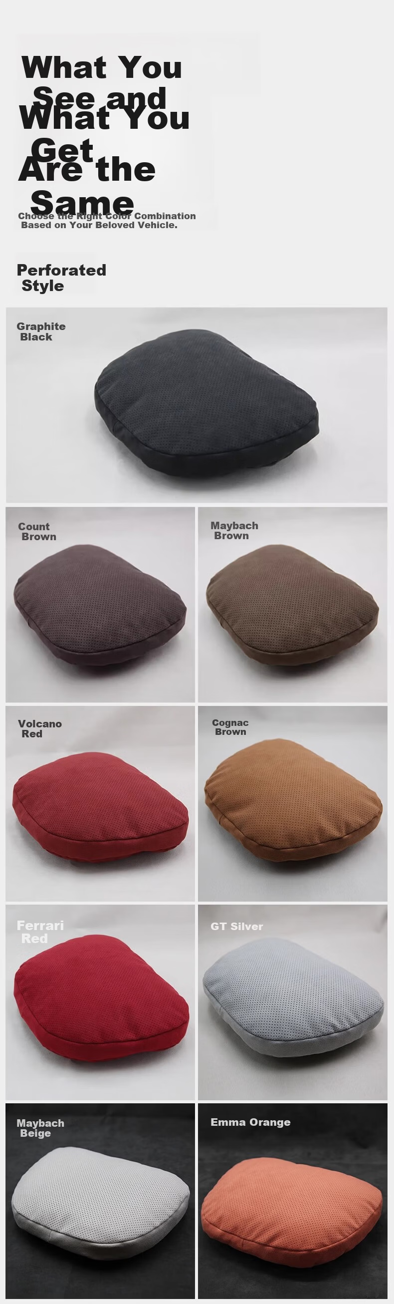 BIMLL Lamous Japanese Car Headrest Neck Pillow Lumbar Support Cushion for Maybach Mercedes Tesla 8