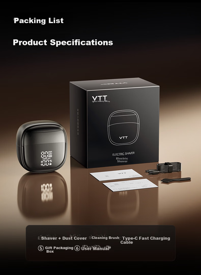 VTT Germany Electric Shaver Reciprocating 6-Head Portable Mini Travel Gift for Boyfriend Father Dad Birthday 23