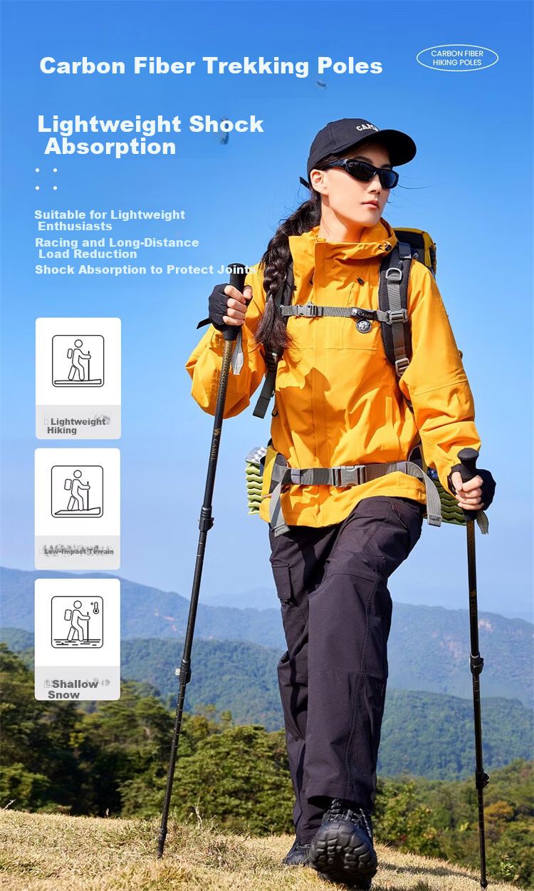 CAMEL Hiking Trekking Pole Outdoor Lightweight Portable Telescopic Multifunctional Mountaineering Equipment Walking Stick 2SA7D41-1D Blue 8