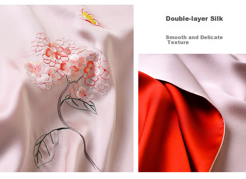 Hangsilk Road Pure Silk Mulberry Silk Scarf [Intangible Cultural Heritage Su Embroidery Pankou] Gift for Elders and Mothers Birthday Women's Day Gold Thread 19