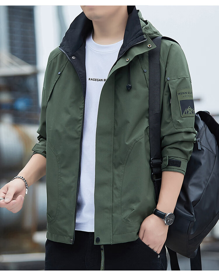 TUCANO Men's Outdoor Mountaineering Windproof Waterproof Casual Jacket Fashion Hooded Coat Black 3XL 15