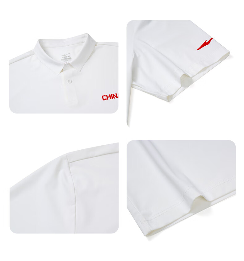 Erke Men's Micro Collar Short Sleeve T-Shirt Summer Sports Polo Shirt Outdoor Sun Protection Ice Cooling Deodorizing Tennis Sports Top 25