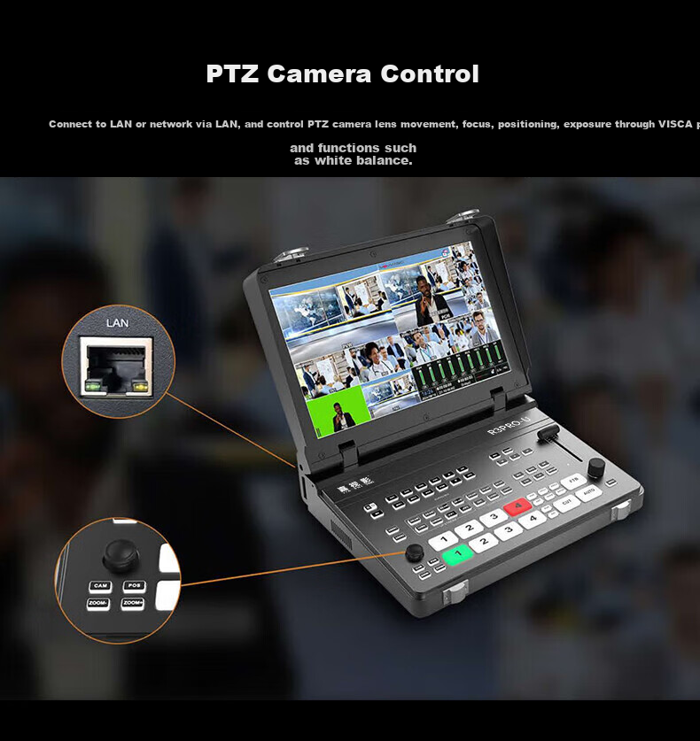 JiaShi Video Director Console R3PRO-U 4K Switcher 4-Channel Vertical Screen HDMI/SDI Streaming All-in-One Live Control Portable 5
