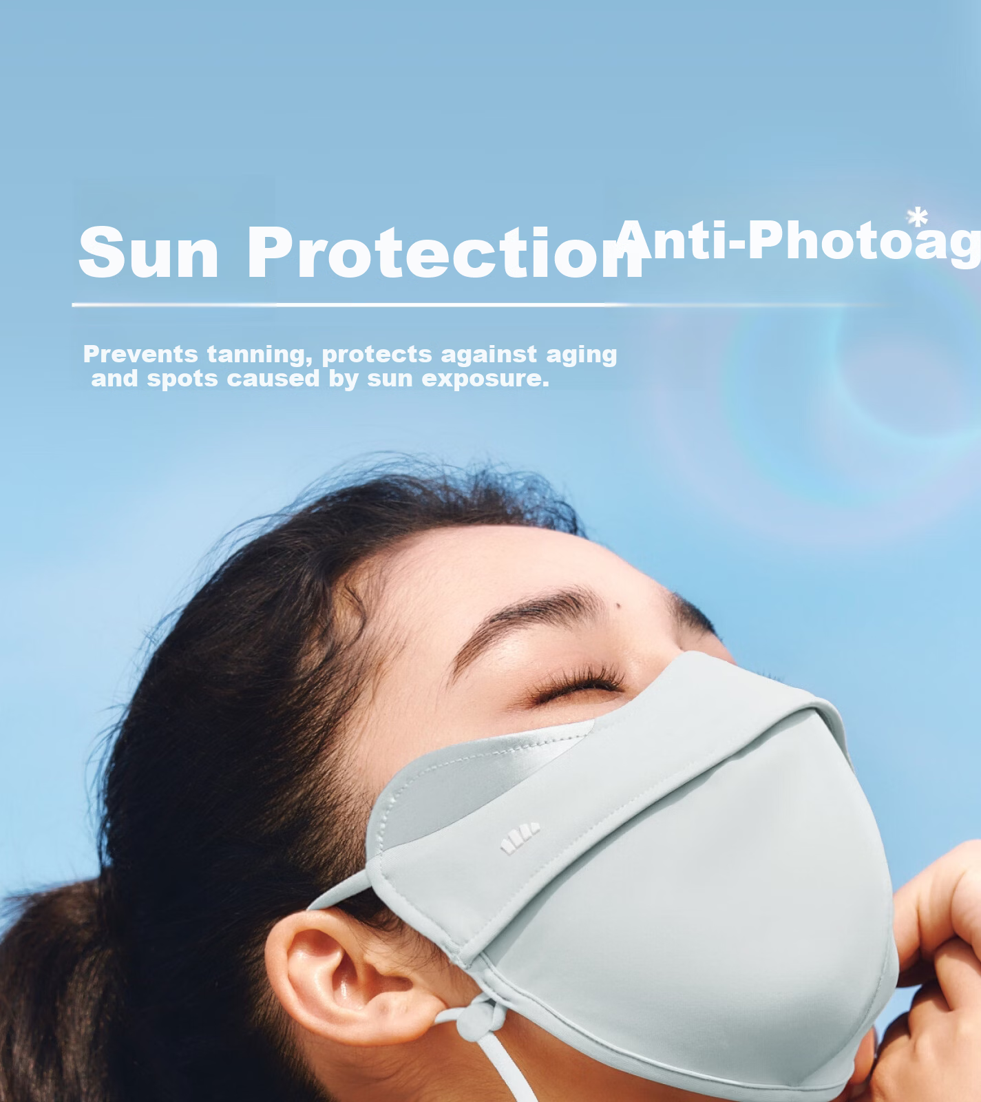 Beneunder 3D Sun Protection Mask for Women Full Face UV Protection Mask Face Bikini High-Value Beige White 6