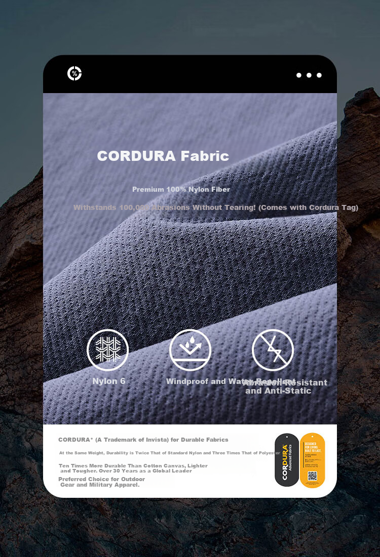 JD Jingzao Spring Windproof Beast 500 Cordura Softshell Pants Durable Outdoor Three-Proof Men's Pants Mist Blue XL 6
