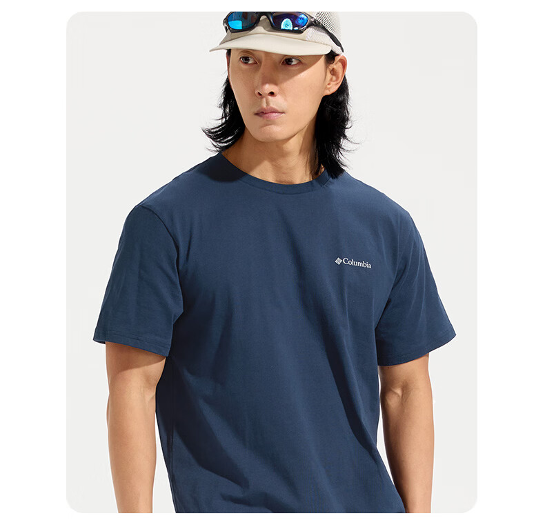 Columbia Men's T-Shirt 26 Spring Summer Outdoor Casual Sports Comfortable Cotton Breathable Short Sleeve AE8963 397 XL 11