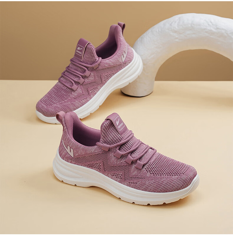 Warrior Women's Summer New Walking Shoes Soft Sole Breathable Mesh Casual Sports Shoes 1979 Purple Size 40 18