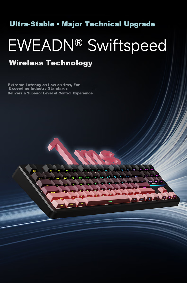 X87 Wireless Mechanical Keyboard with Wired and Bluetooth Tri-Mode, Customizable 5-Layer Filled Side-Engraved High-Value Gaming and Office 87-Key - Black Cloud Moss Switch 8