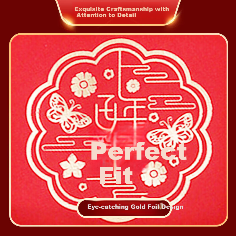 Aimo Hui Wedding Red Envelopes Set of 18 Hard Red Packets for Marriage Engagement Gift Money with Double Happiness Design 2