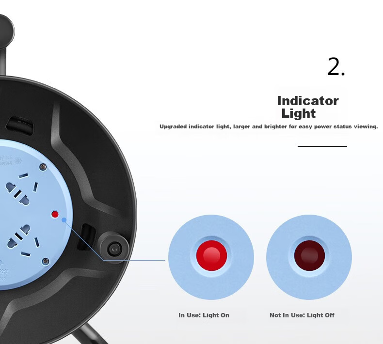 BULL GN-804D Four-Socket Five-Hole Retractable Extension Cord Reel with Overheat Protection 10A+16A High-Power Power Strip Mobile Cable Winder Empty Reel Without Cable 8