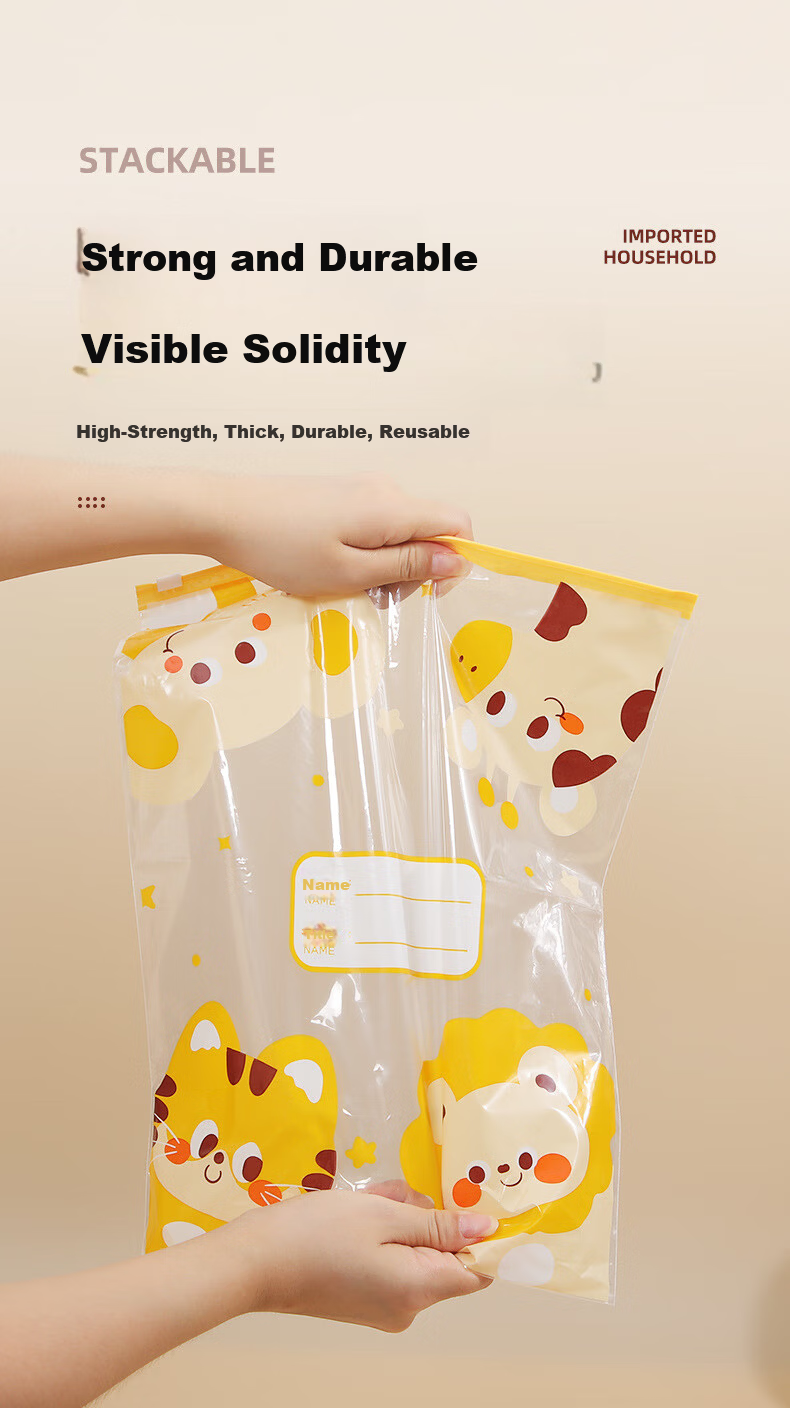 Kelorlock Travel Storage Bag Kindergarten Baby Clothes Sealed Packing Bag Essential for Children Starting School 4