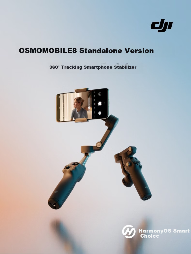 HarmonyOS Smart Choice DJI Osmo Mobile 8 Smartphone Gimbal OM8 Handheld 360° Tracking Stabilizer Anti-Shake Shooting Tool Compatible with HarmonyOS 6 1