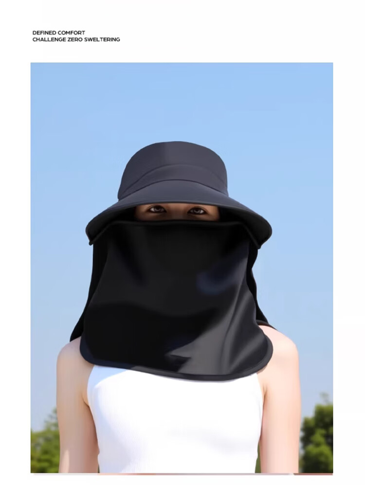 DUSENNA Women's Sun Protection Hat Detachable Neck Cover Outdoor Summer UV Protection Face Shield Hat 14