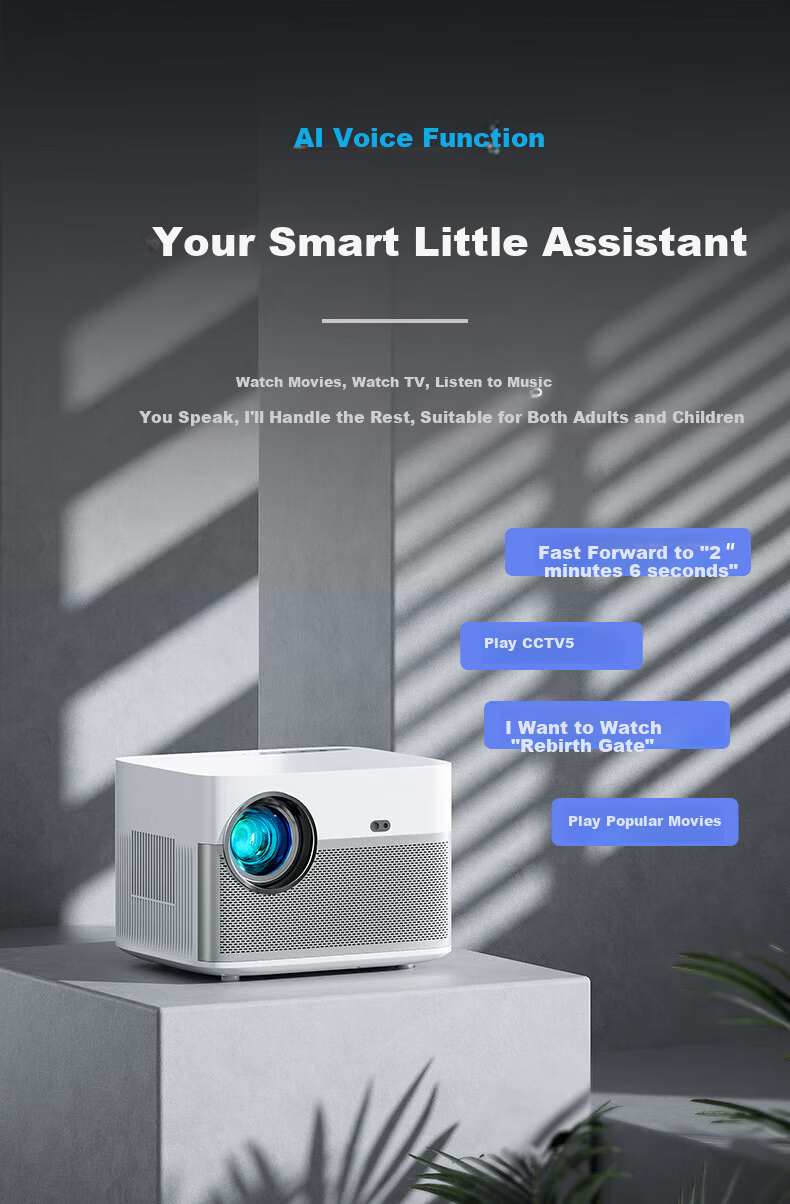 Hongtianpao G86W Projector Home Use Smart Home Theater Projector (TOF Laser Auto Focus 2+32GB Large Memory Daytime HD Direct Projection) 9