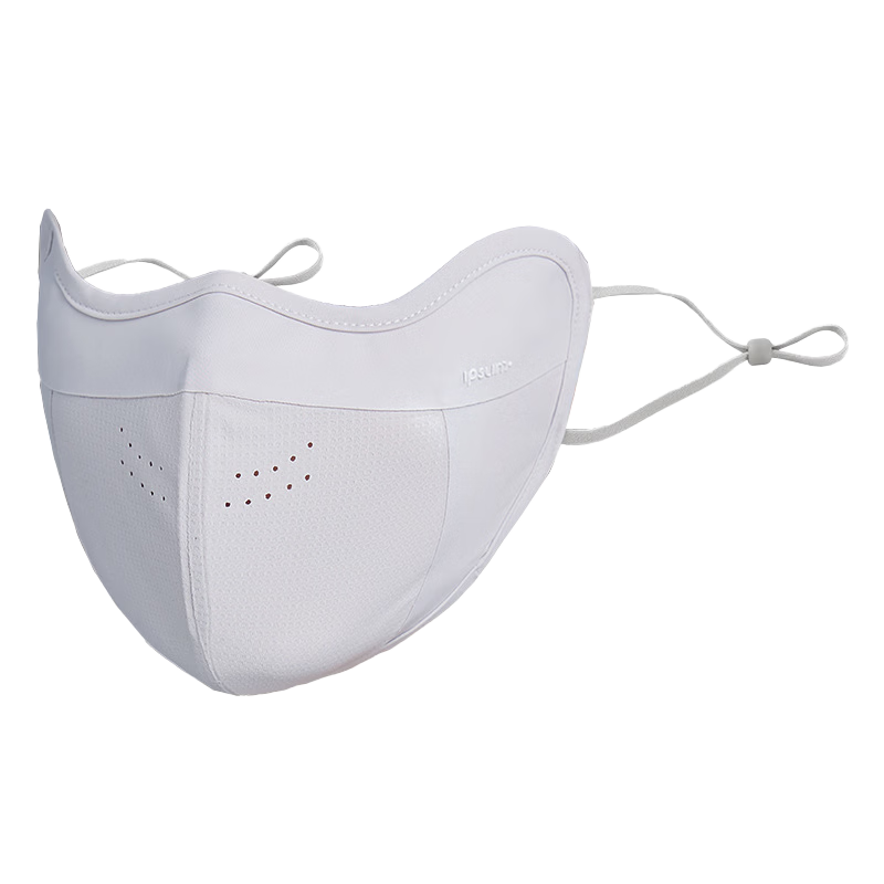 40,000 KM Sunscreen Mask for Women UV Protection Cloud Oxygen Mesh Splicing Breathable Anti-Drop Ear Hook Design Light Gray