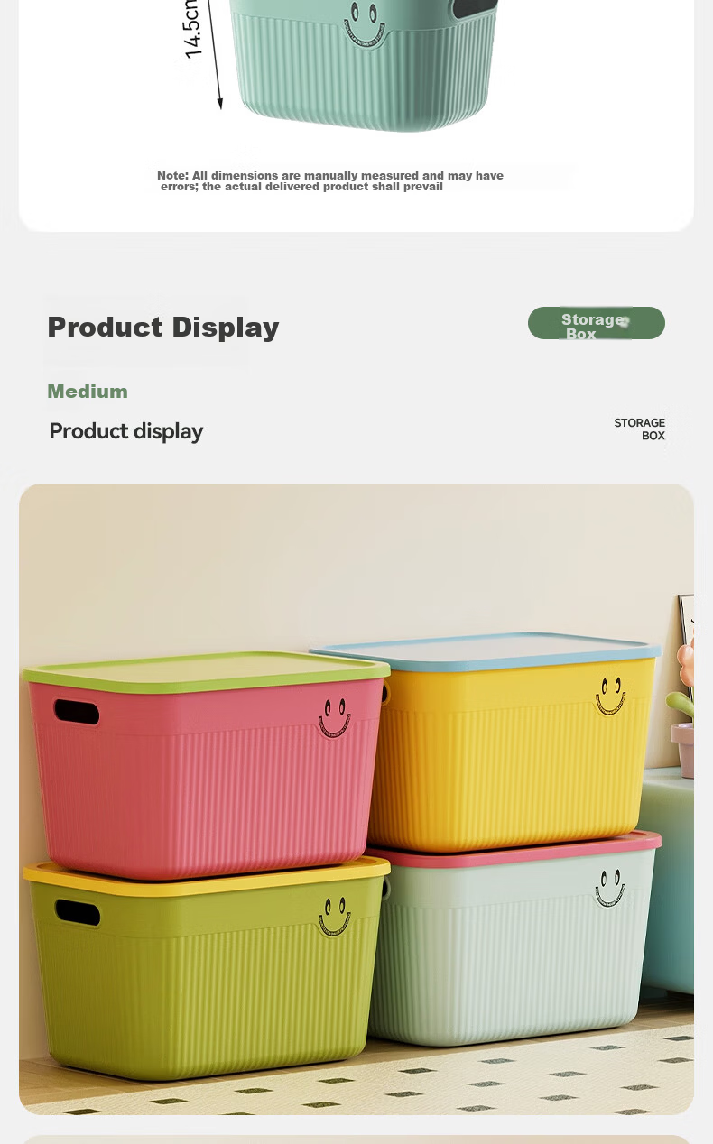 Kousu Dopamine Desktop Storage Box with Lid for Snacks, Toys, Miscellaneous Items, Household Cosmetics Storage Container 8