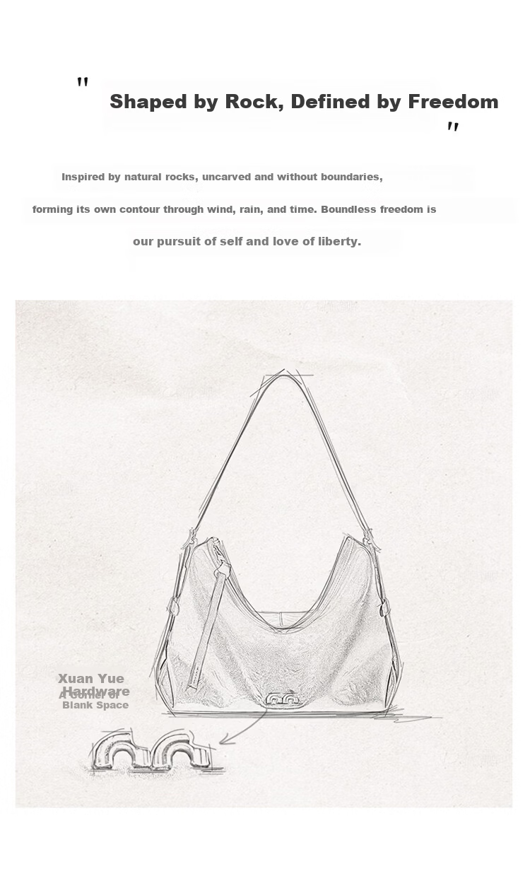 Nalandu [Dong Xuan Same Style] Black Stone Hobo Bag New Cowhide Underarm Shoulder Bag Birthday 38 Goddess Festival Gift 2