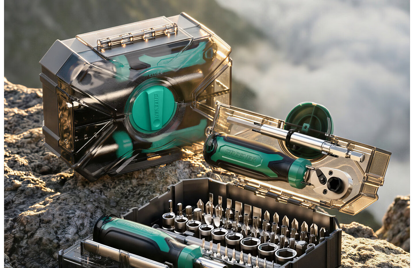 GREENER 【Yueguang Treasure Box】80-Piece Precision Screwdriver Set Multi-Function Bits Ratchet Wrench Motorcycle Repair 2