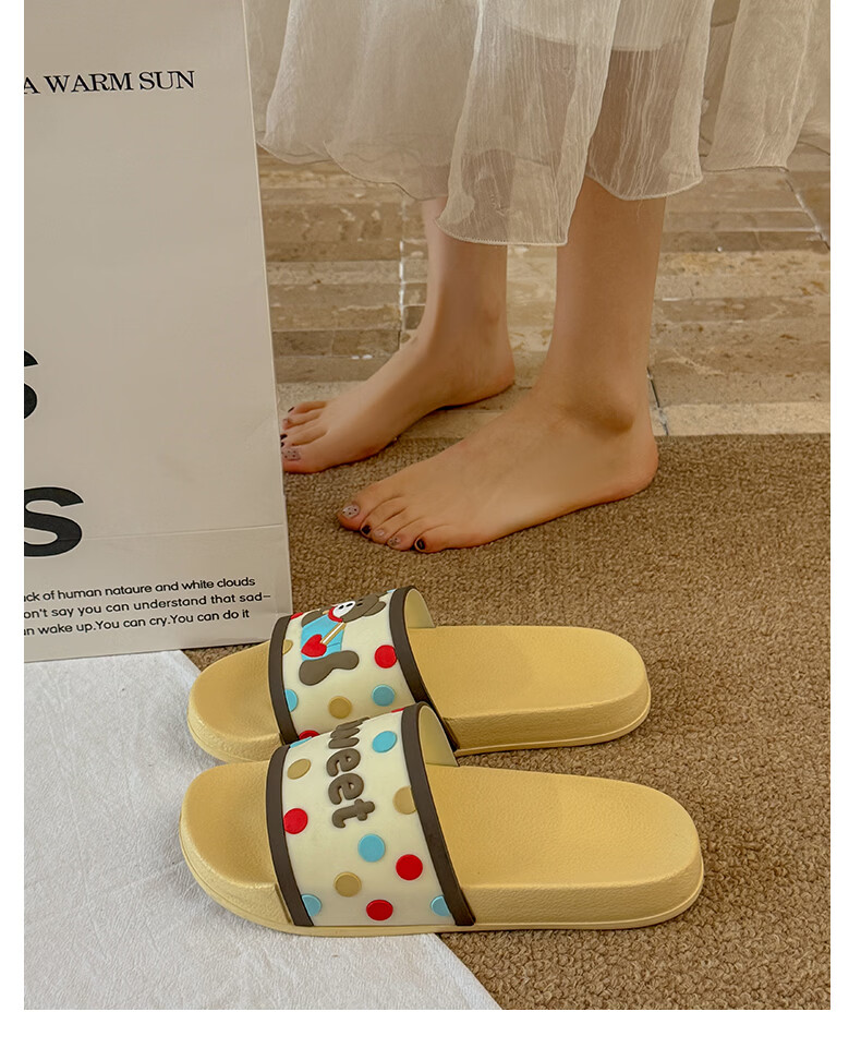 YUZHAOLIN Women's Cartoon Cute Home Bathroom Shower Slippers Outdoor Wear Sandals 25