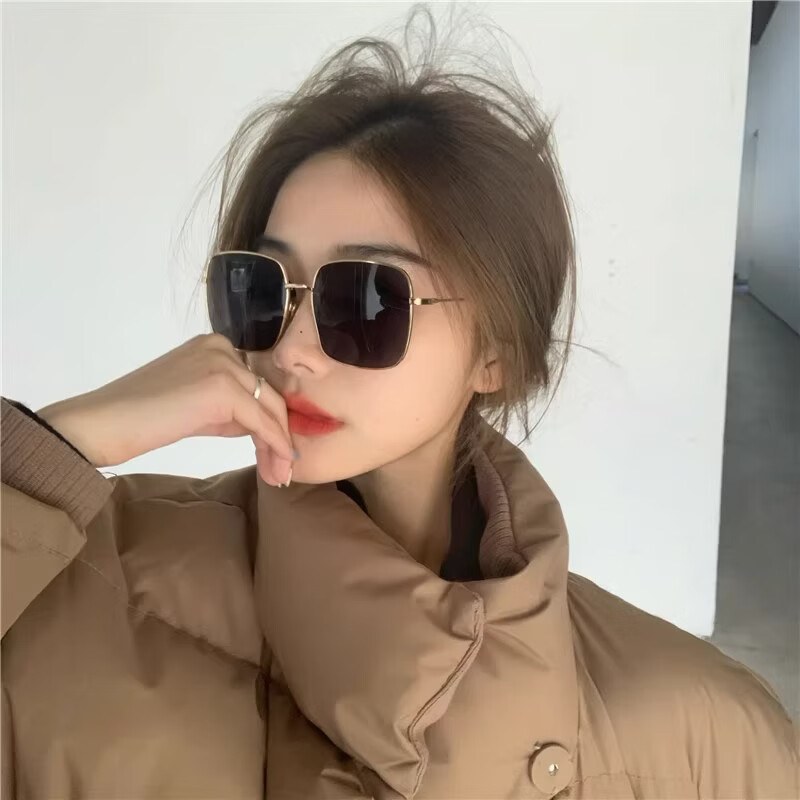 Boshide Polarized Sunglasses UV Protection Lightweight Slimming Men's Driving Gold Frame Black Lens 6
