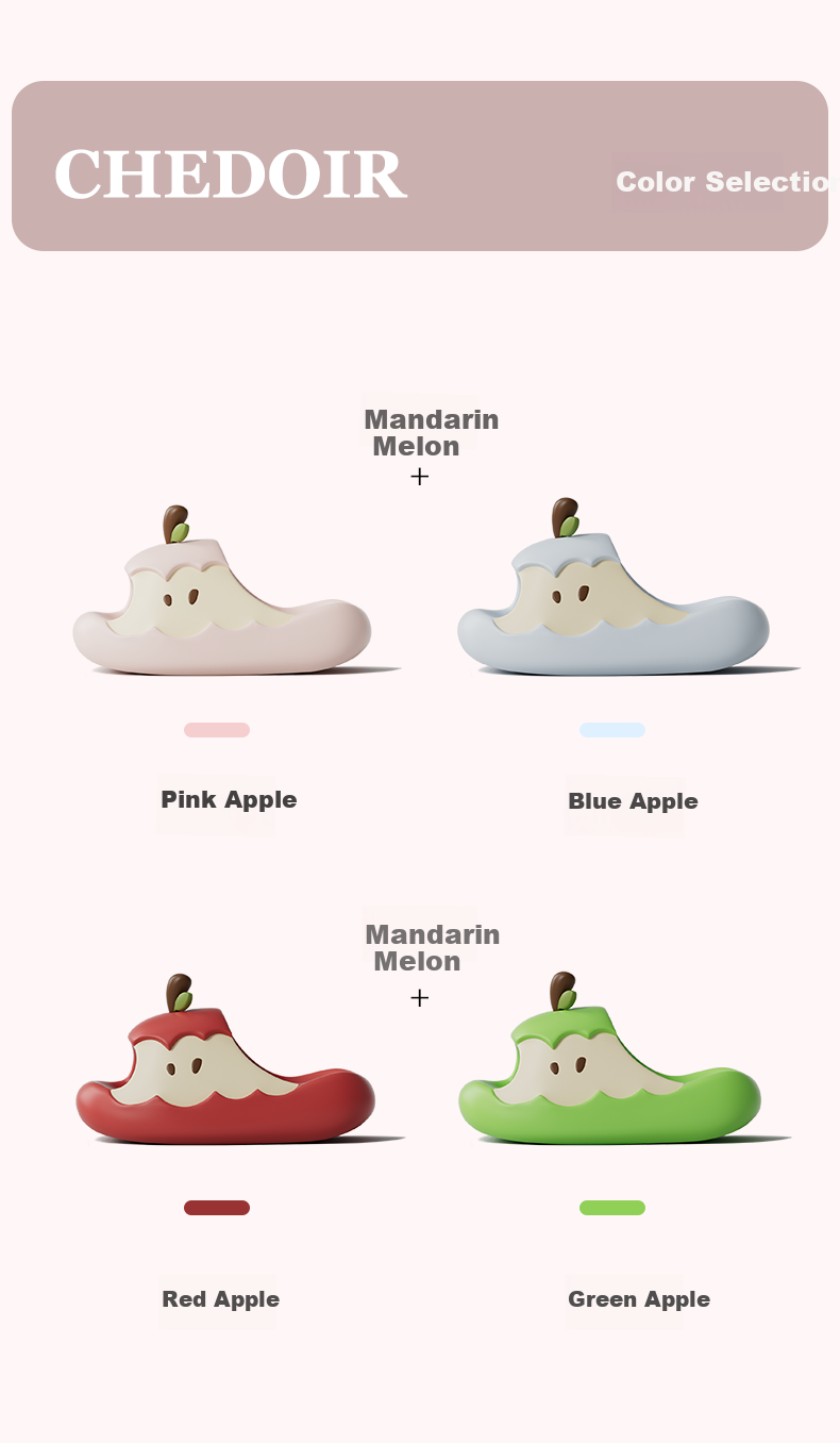 Chedoir Mandarin Duck Apple Women's Summer Cute Cartoon Home Non-Slip Shower Couple Slippers Outdoor Sandals 11