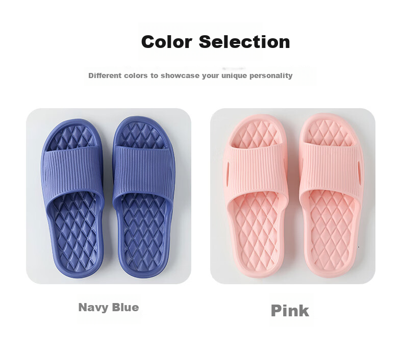 FOOTOPPO Minimalist Style Summer Soft Sole Non-Slip Bathroom Slippers for Men and Women, Comfortable Home and Elderly House Slippers 6