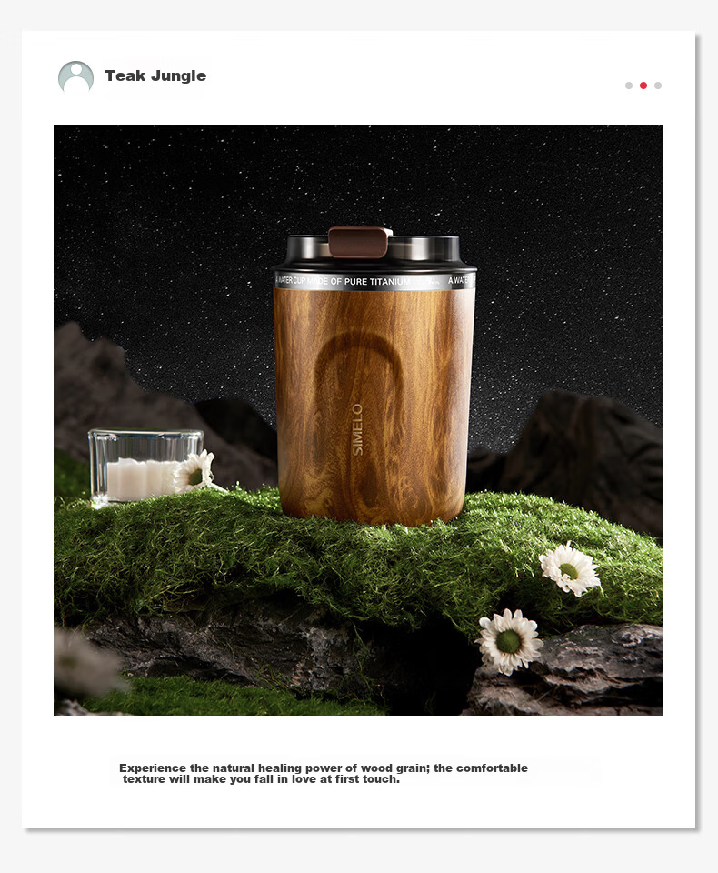 SIMELO Pure Titanium Insulated Water Bottle for Men High-Value Titanium Coffee Cup Birthday Gift 220ML 19