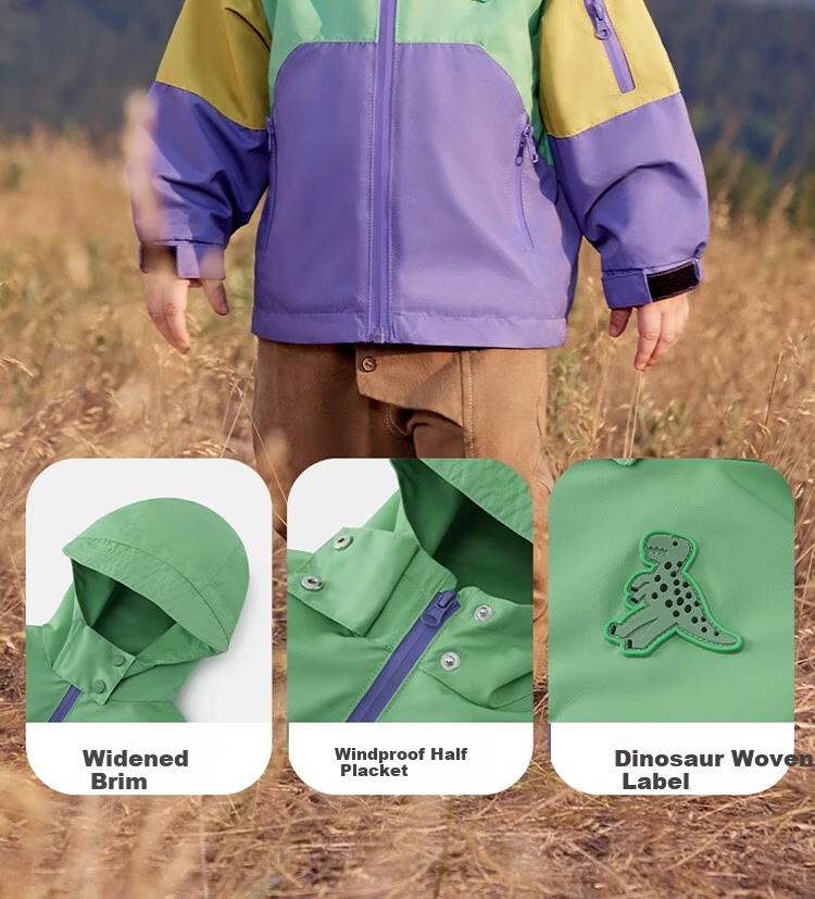 Qiqi Bear Boys' Windbreaker Outdoor Jacket Children's Autumn 3-in-1 Thickened Baby Three-Proof Winter Coat 10