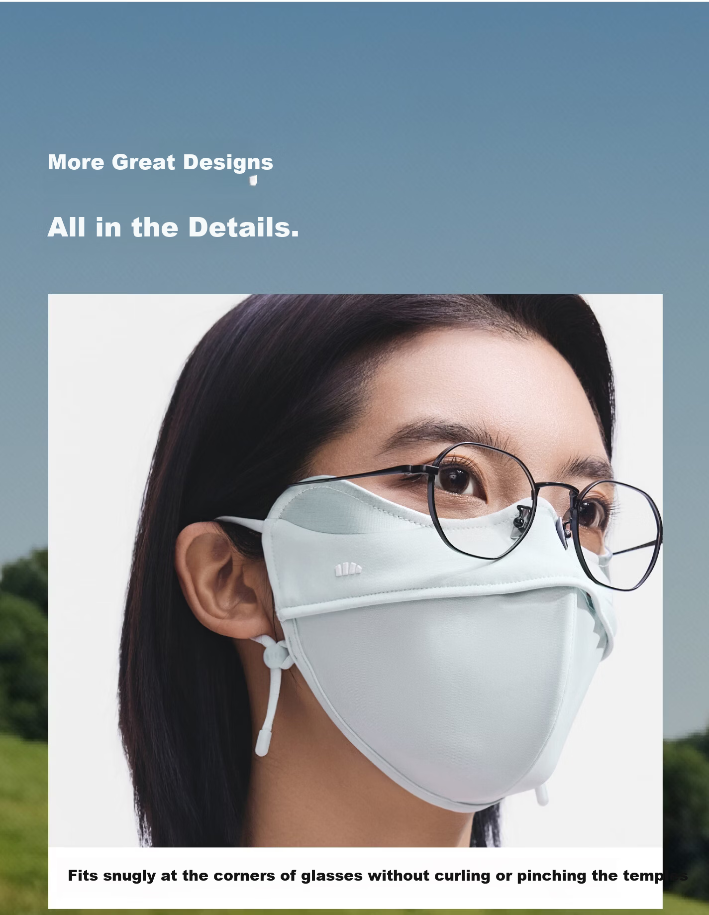 Beneunder 3D Sun Protection Mask for Women Full Face UV Protection Mask Face Bikini High-Value Beige White 21