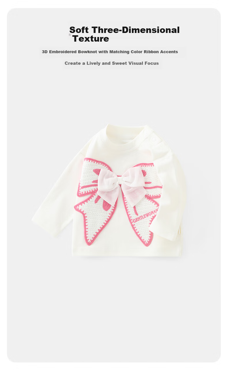 DUUDUU Kids Girls Long Sleeve T-Shirt Toddler Top Children's Baby Infant Crew Neck Base Shirt Outwear White 120 3