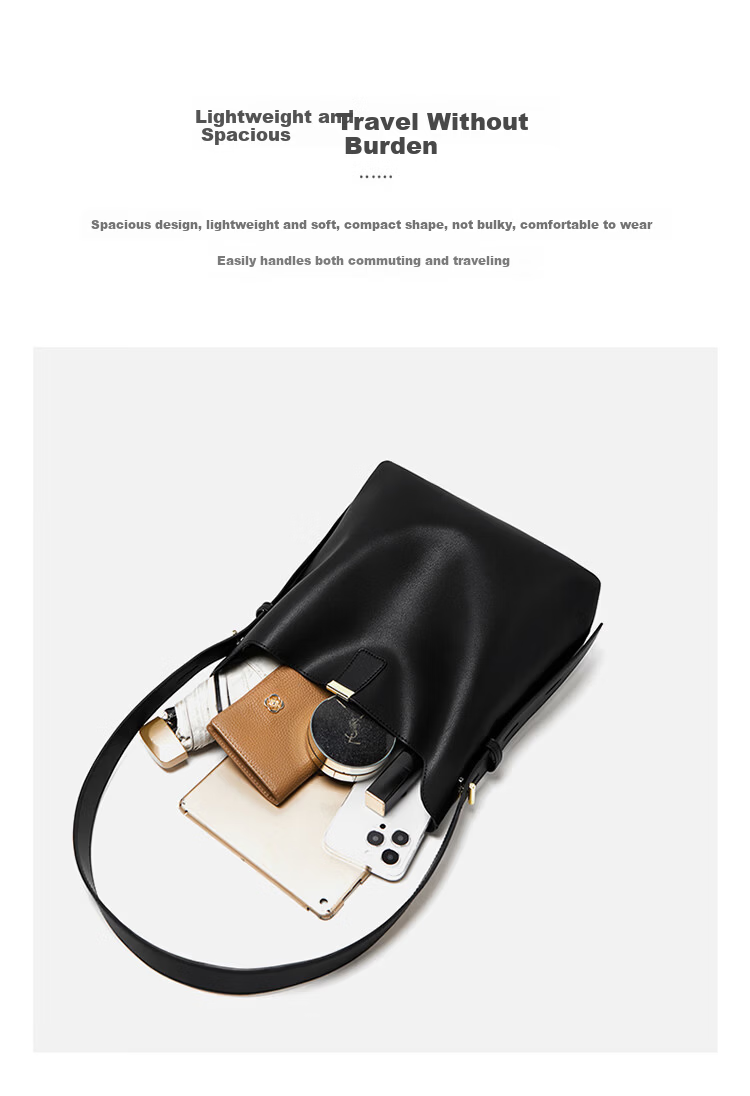 Nalandu Women's Bag 2026 New Cowhide Bucket Bag Shoulder Bag Crossbody Commuter Gift for Girlfriend 38 Goddess Festival Gift 7