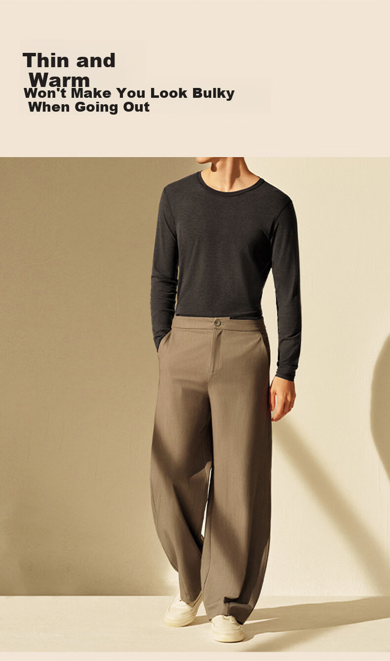 Bingxue Kapok Men's Thermal Underwear Wool and Silk Moisturizing Set Autumn Winter Fleece Thickened Antibacterial Mite-Resistant Top and Bottom 3
