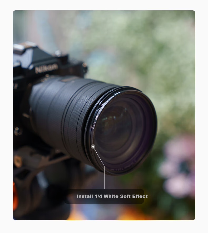 Kase White Soft Quarter Filter Soft Light Lens Soft Focus Lens Hazy Lens Portrait Beauty Lens Camera Dreamy Creative Photography Filter 67mm 8