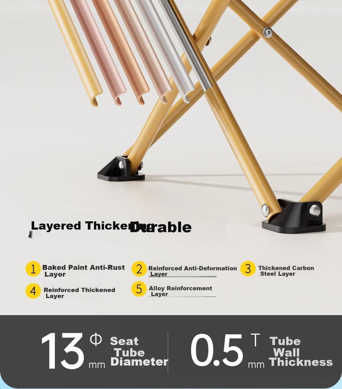 Gosoo Outdoor Folding Chair Portable Camping Moon Chair Beach Chair with Backrest Fishing Picnic Sketching Chair 12