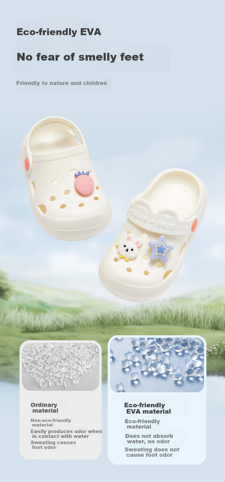 DAVE & BELLA Kids Non-Slip Summer Slippers Girls Boys Indoor Breathable Clogs 4