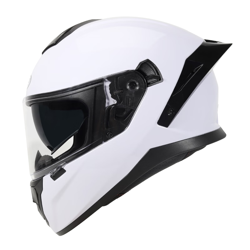 ZNPAM928 Dual-Lens Motorcycle Helmet Four-Season Universal Unisex Summer Bluetooth Full Face Helmet Pearl White 2XL